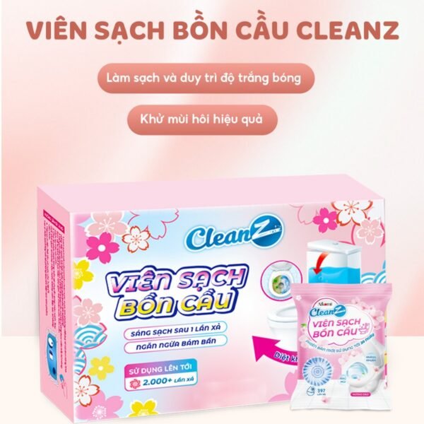 Combo 12 Viên thả bồn cầu CleanZ viên sạch bồn cầu khử mùi chai tẩy bồn cầu thế hệ mới tẩy sạch mảng bám, diệt vi khuẩn toilet